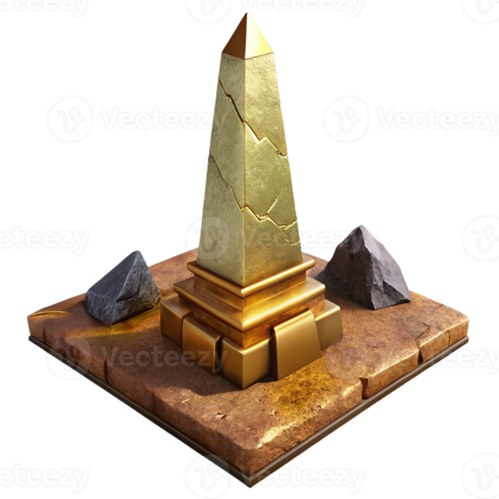 magnificent vintage Ancient Obelisk in Gilded Valley Isolated Element exclusive png