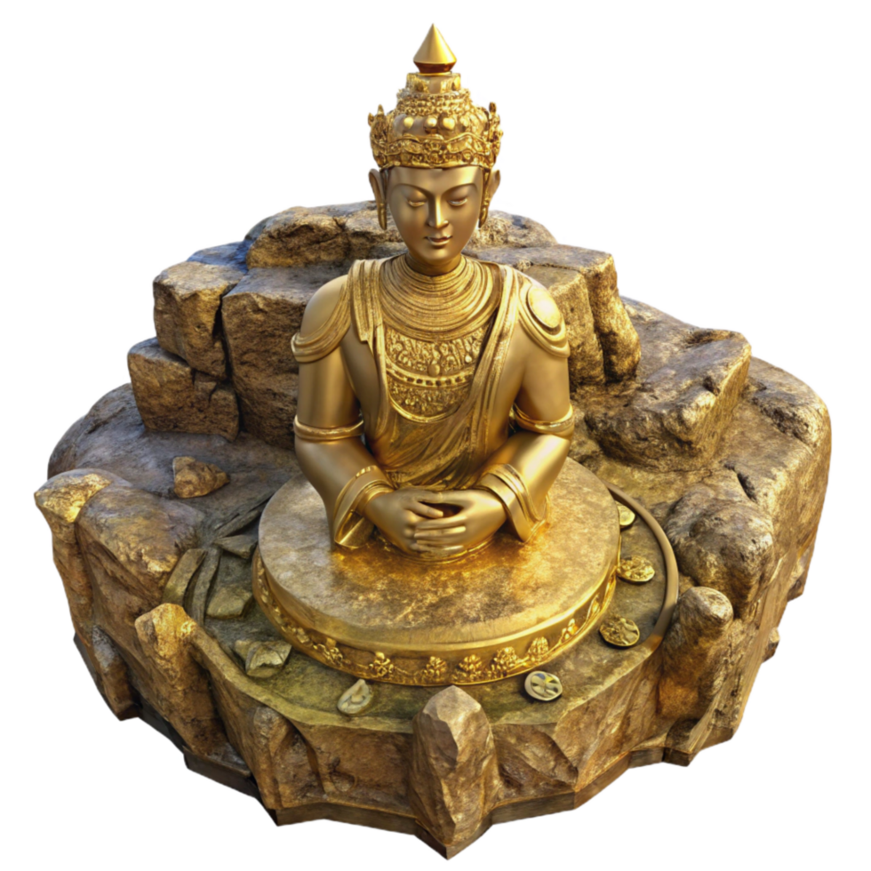 magnificent contemporary Ancient Statue in Gilded Valley Cutout Weathered Appearance premium png