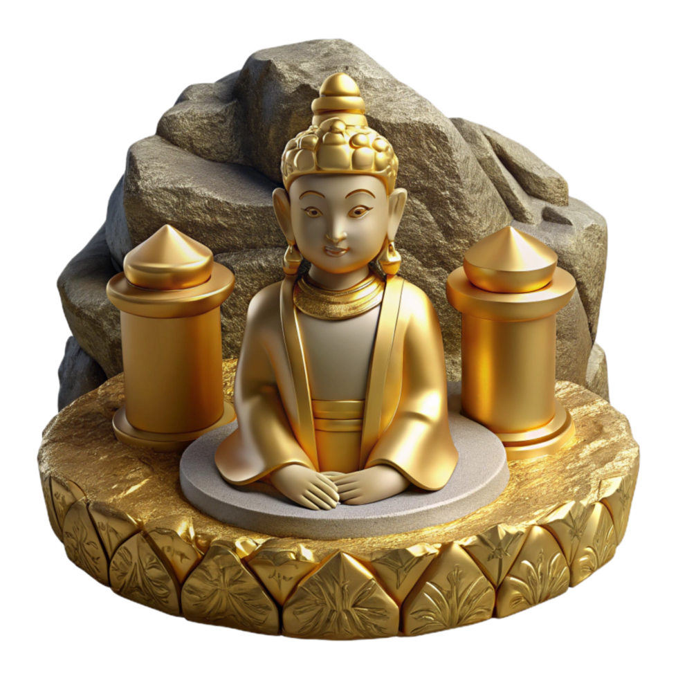 dramatic abstract Ancient Statue in Gilded Valley Cutout Weathered Appearance high resolution png