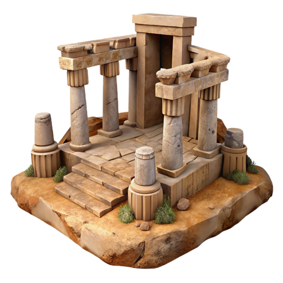 magnificent minimalist Ancient Valley Ruins with Transparent Background exclusive png