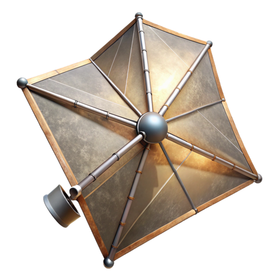serene vintage Angled View of Solar Sail in Deep Space Transparent genuine png