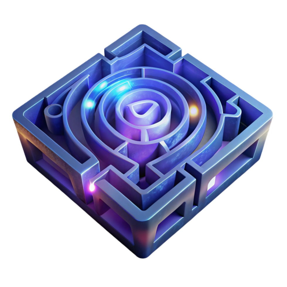 extraordinary abstract Angular Luminari Maze Isolated with Green Glow exclusive png