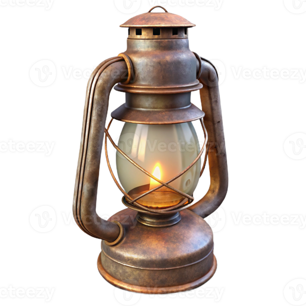dramatic creative Antique Lantern Isolated with Soft Shadow professional png