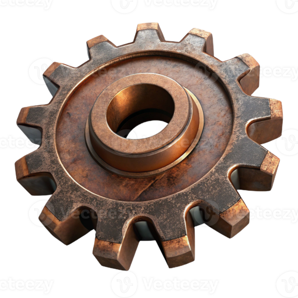 beautiful rustic Antique Clockwork Sprocket Isolated with Vintage Patina original png