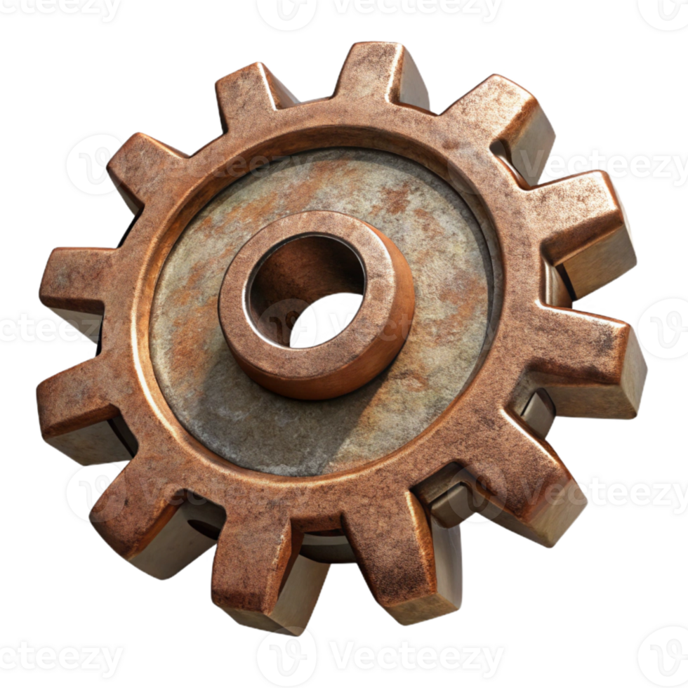 elegant contemporary Antique Clockwork Sprocket Isolated with Vintage Patina detailed png
