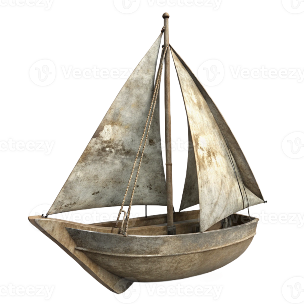 vibrant modern Antique Sailboat Silhouette Cutout Transparent Background premium png