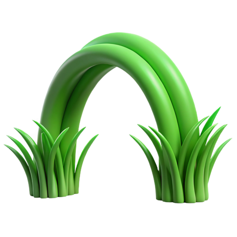 beautiful modern Arching Grass Cutout Green Blades Isolated Element authentic png