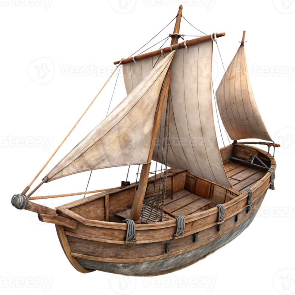 stunning minimalist Antique Sailboat Transparent Background with Detailed Rigging exclusive png