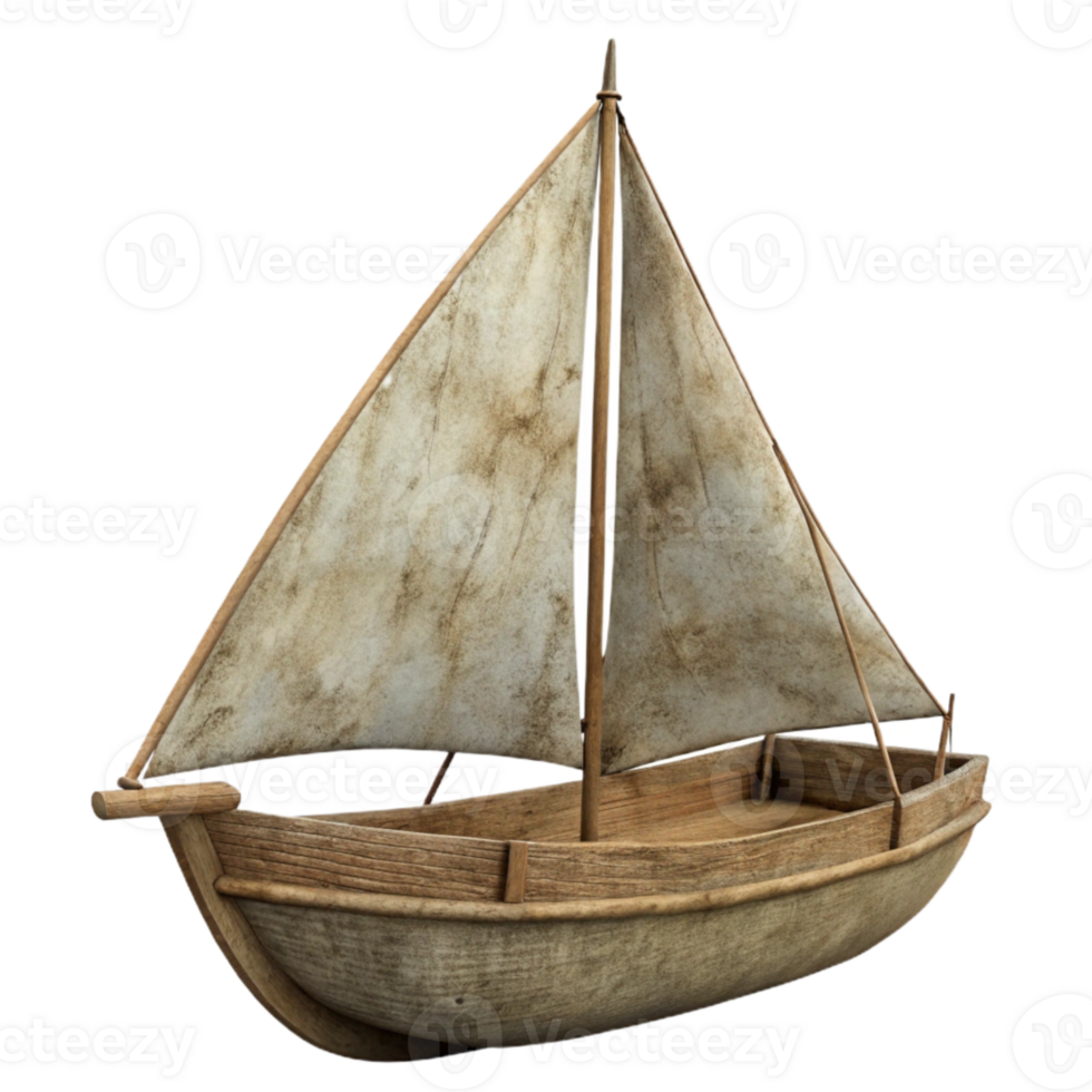 dramatic abstract Antique Sailboat Silhouette Cutout Transparent Background high resolution png