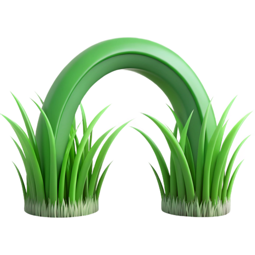 vibrant modern Arching Grass Cutout Green Blades Isolated Element high quality png