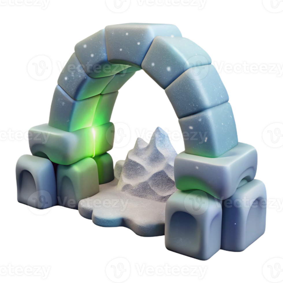 vibrant rustic Arctic Auroral Arch Isolated Winter Scene exclusive png