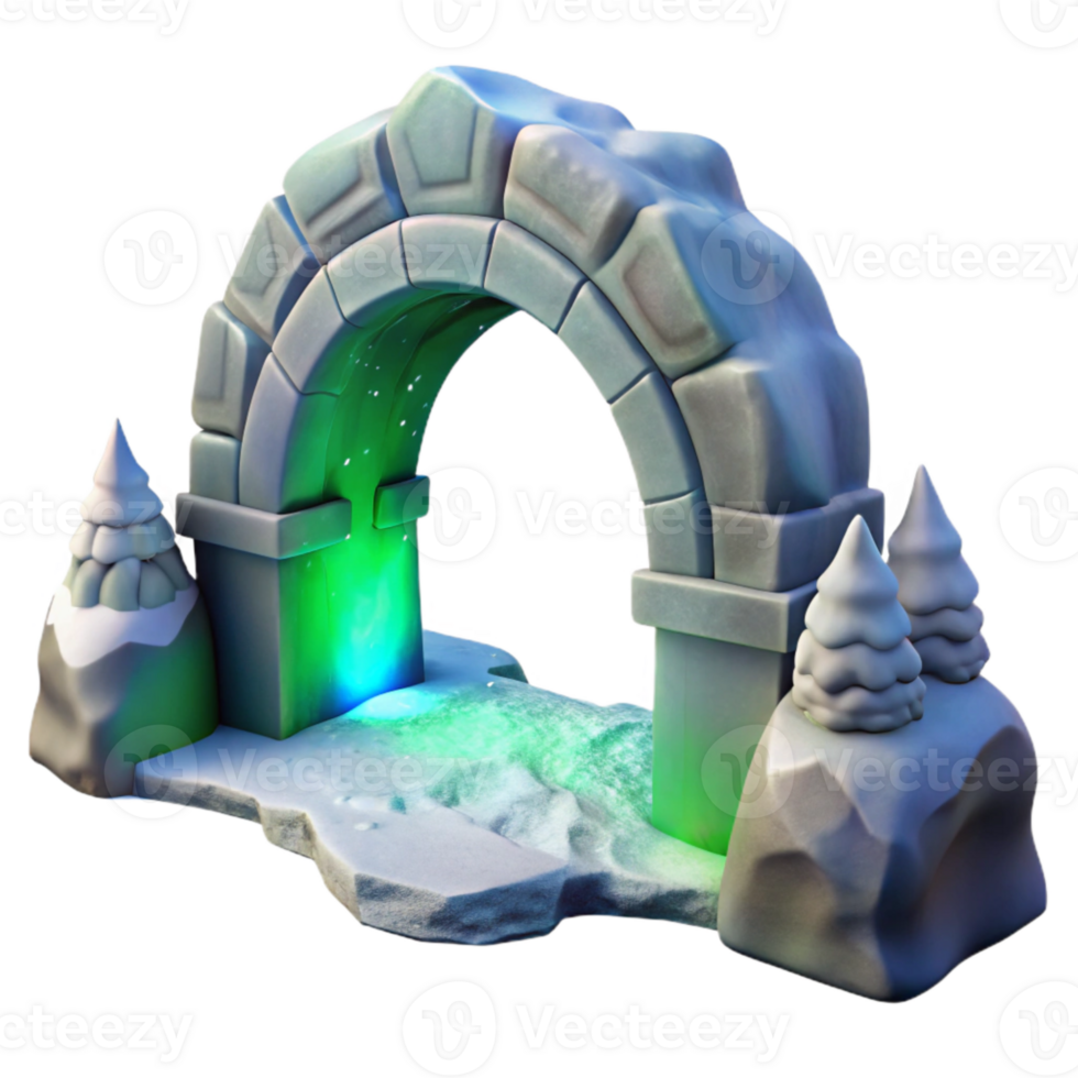 wonderful traditional Arctic Auroral Arch Isolated Winter Scene exclusive png