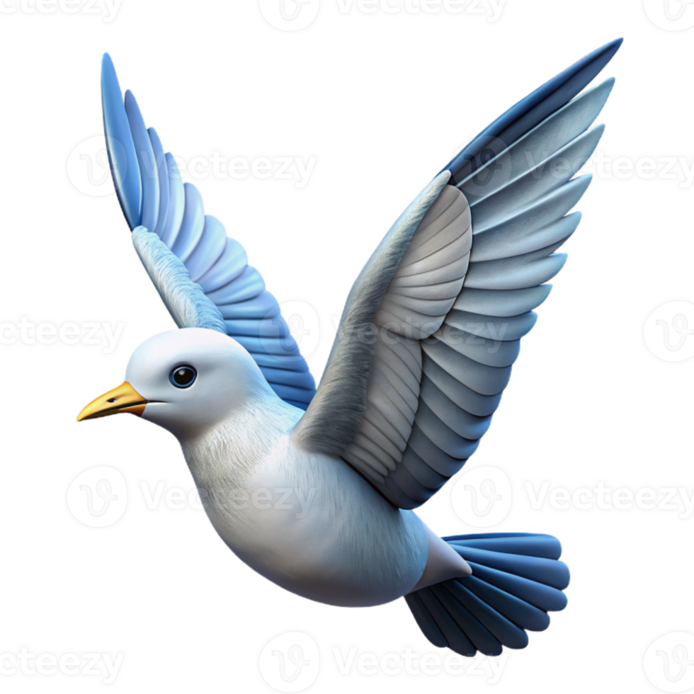 serene modern Arctic Bird in Flight Isolated on White high quality png