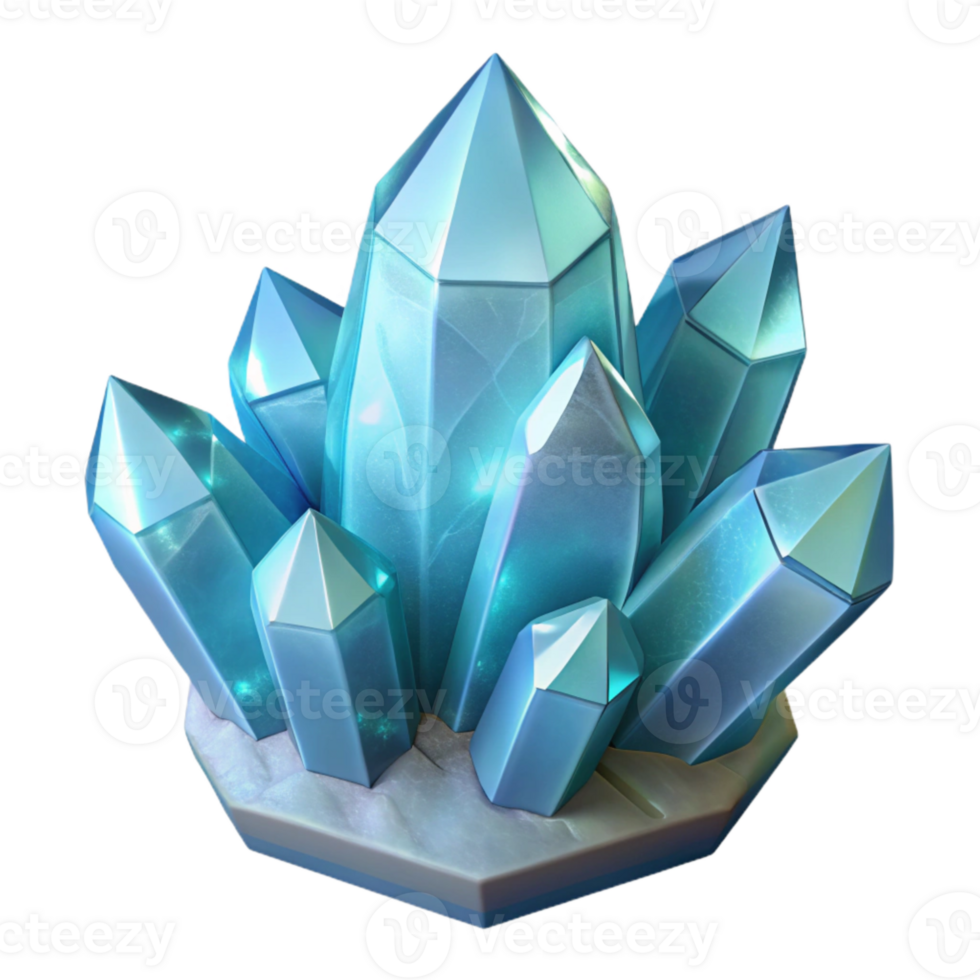 elegant rustic Arctic Crystal Cluster Cutout Glowing Effect Transparent Background original png