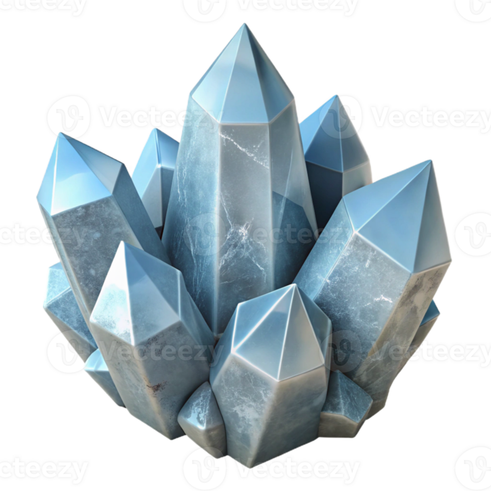 vibrant minimalist Arctic Crystal Cluster Isolated White Background original png