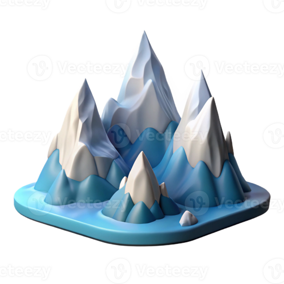 stunning creative Arctic Fjord Mountain Range Isolated with Snow Detail original png