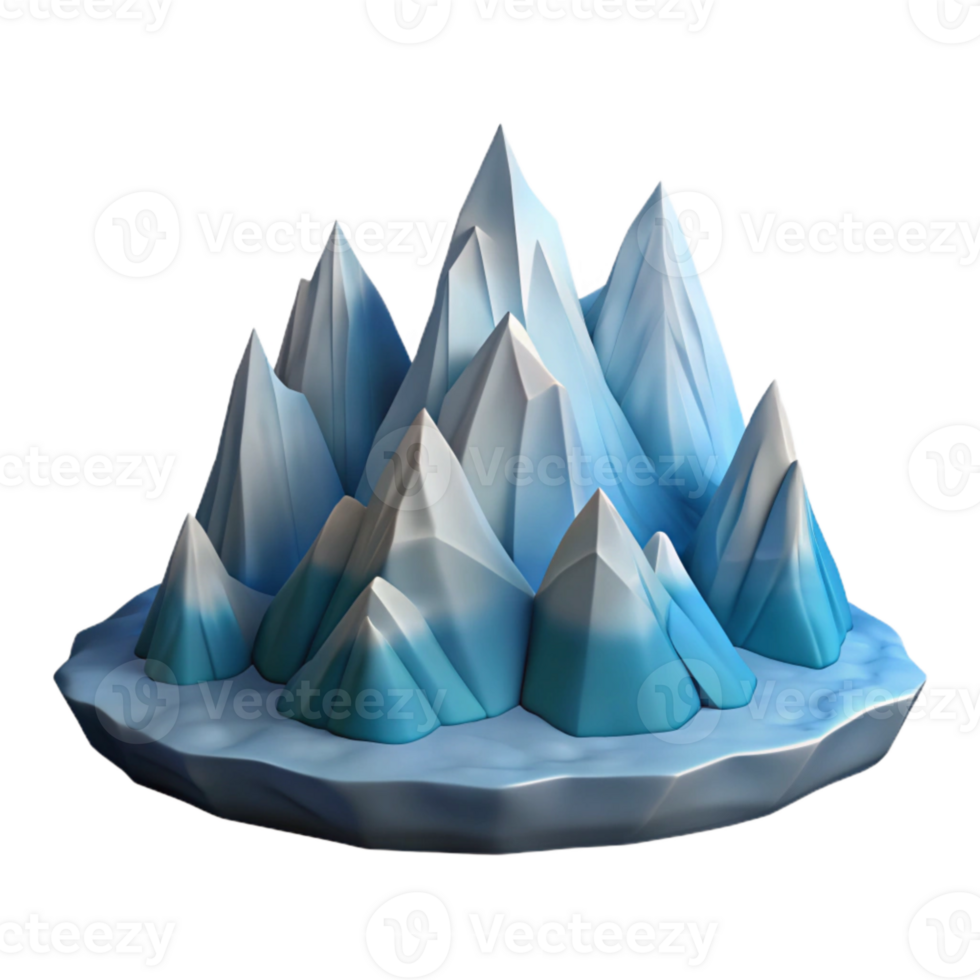 elegant modern Arctic Fjord Mountain Range Isolated with Snow Detail authentic png