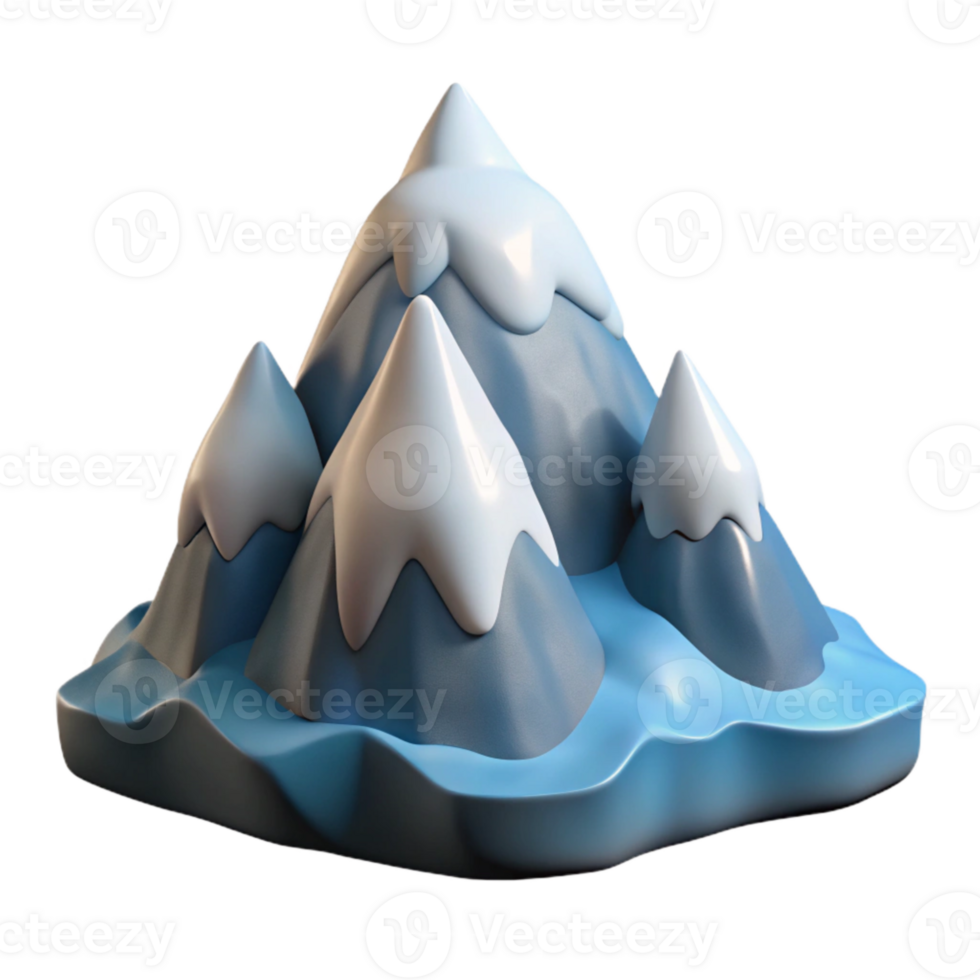 elegant contemporary Arctic Fjord Mountains Cutout on Transparent Background with Snow Caps detailed png