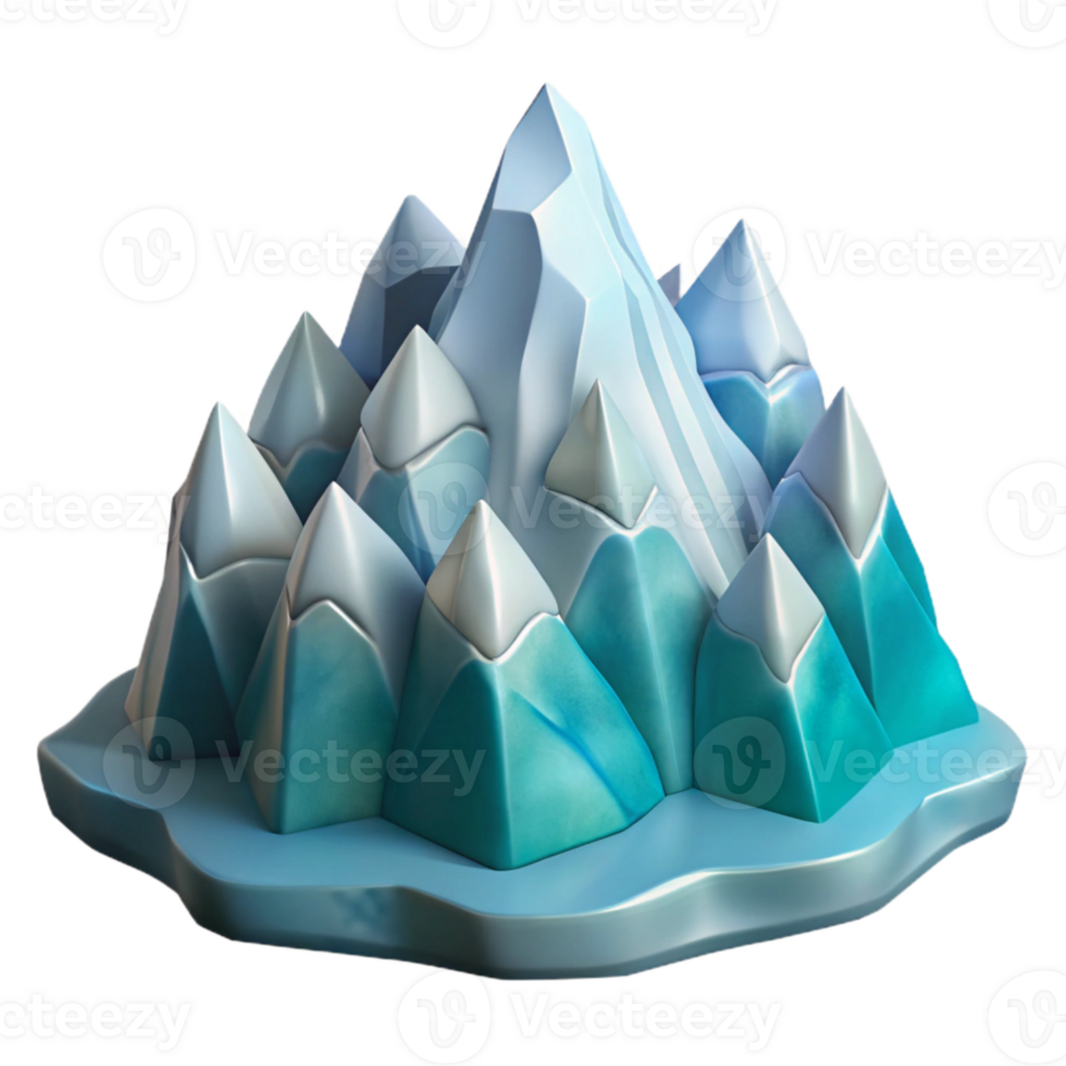 extraordinary modern Arctic Fjord Mountain Range Isolated with Snow Detail premium png
