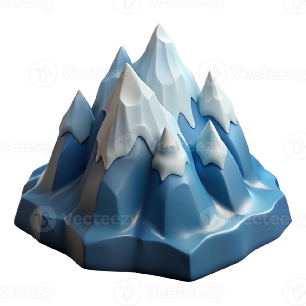 magnificent creative Arctic Fjord Mountains Cutout on Transparent Background with Snow Caps original png