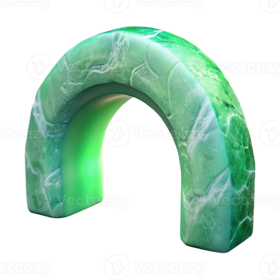 serene creative Arctic Light Arch Isolated Transparent Background Green high quality png