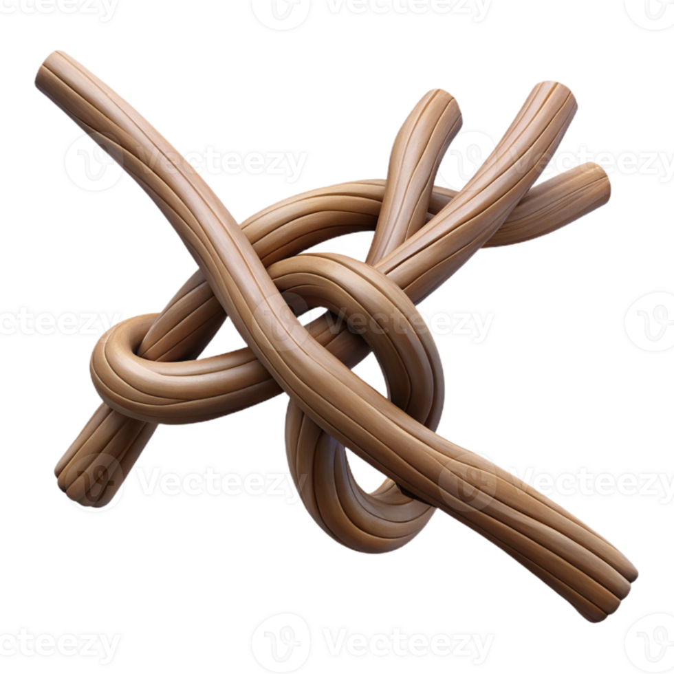 beautiful creative Artificial Branch Cutout Knotted Wood Isolated Element authentic png