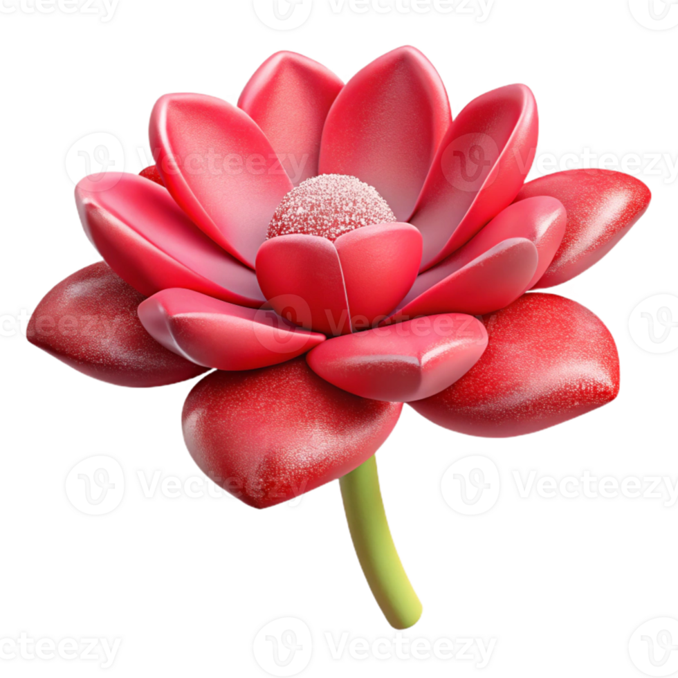 serene vintage Artificial Flora Isolated Red Stem Detailed Texture png