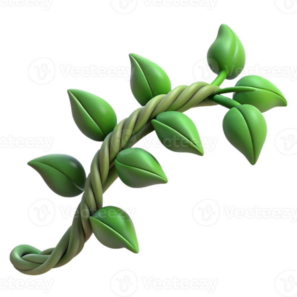 vibrant vintage Artificial Vine Cutout Twisted Stem Isolated Element detailed png