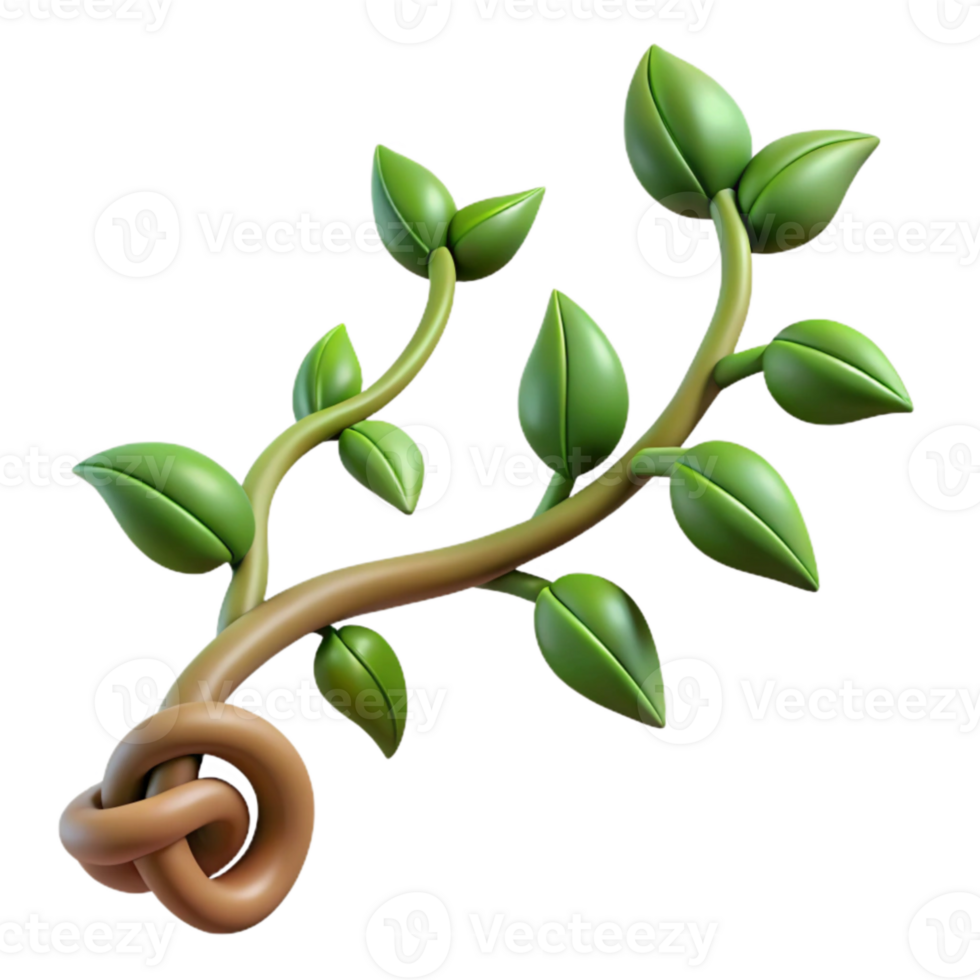 serene creative Artificial Vine Cutout Twisted Stem Isolated Element premium png