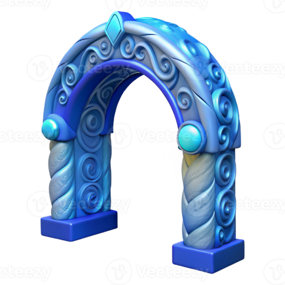 beautiful vintage Astral Archway Transparent Background with Blue Swirl professional png