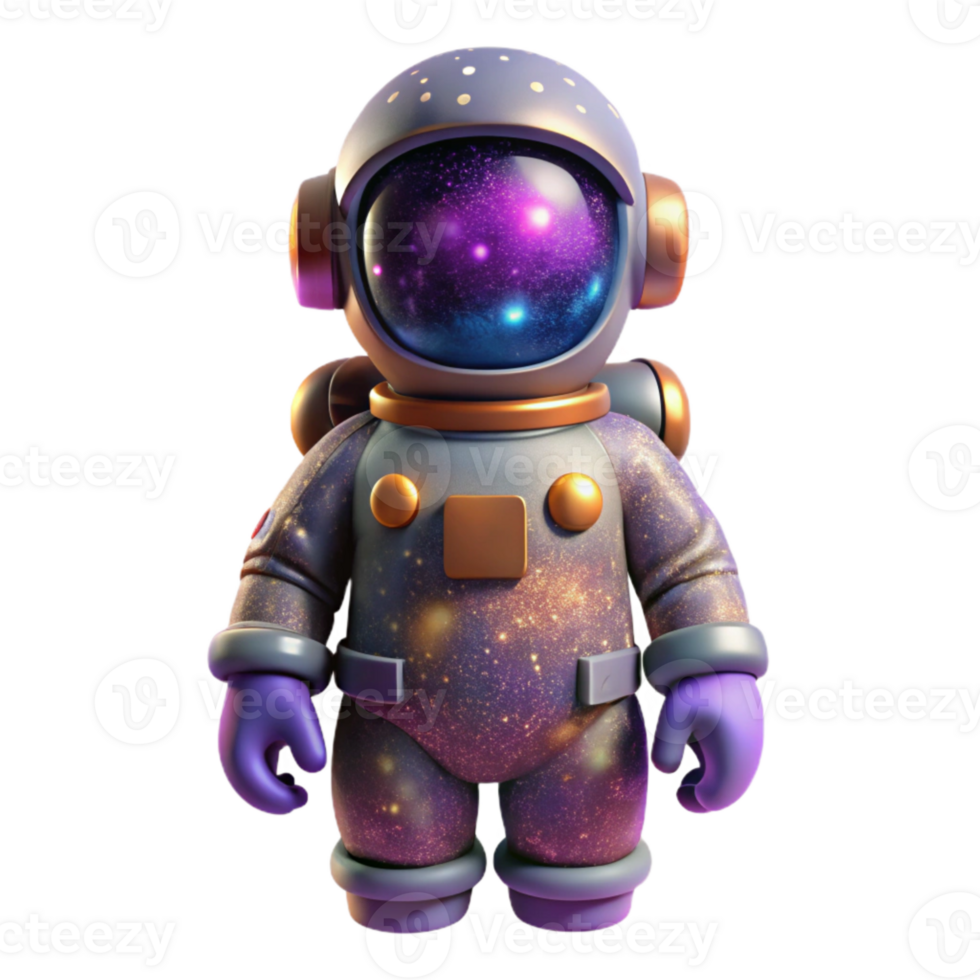 wonderful classic Astronaut in Nebula Cutout with Dynamic Pose detailed png