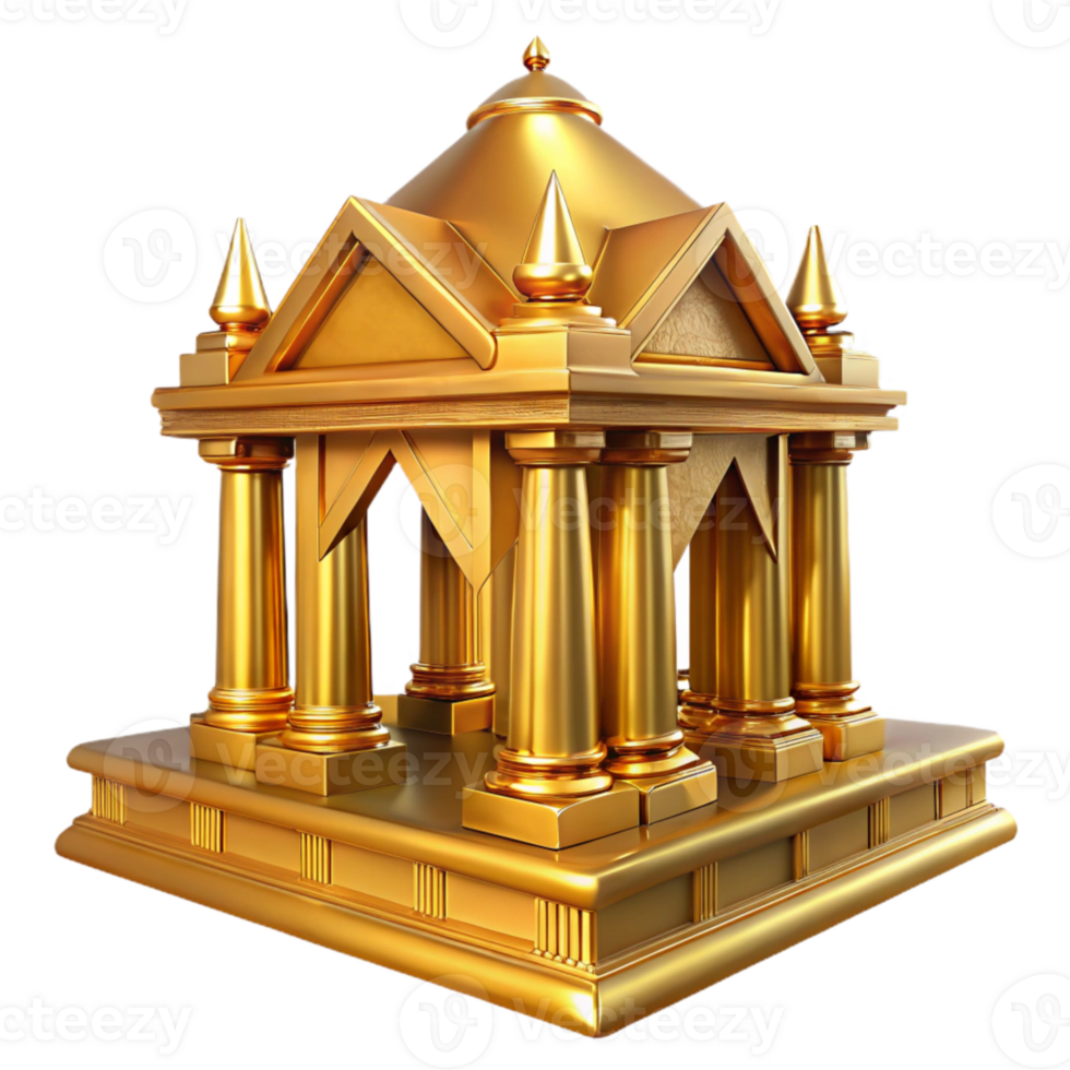 wonderful rustic Astral Temple Cutout Ornate Gold Decoration Transparent Background original png
