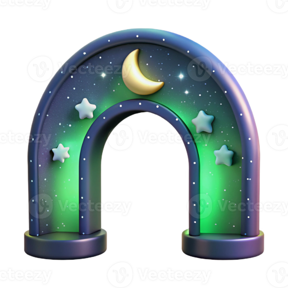impressive abstract Aurora Arch Cutout Night Sky Starry Background authentic png