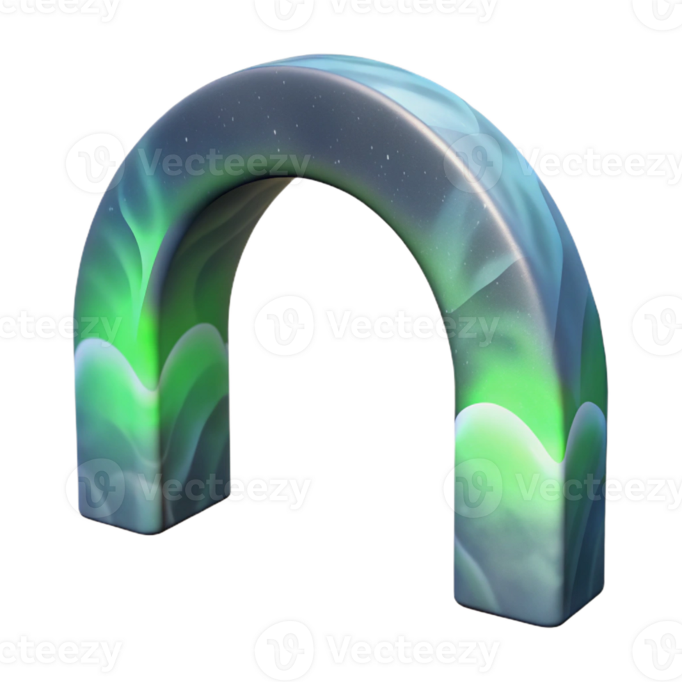 extraordinary contemporary Aurora Borealis Arch Cutout Isolated on Transparent Background original png