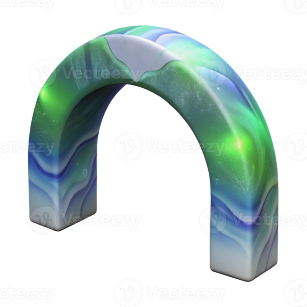 stunning artistic Aurora Borealis Arch Cutout Isolated on Transparent Background original png