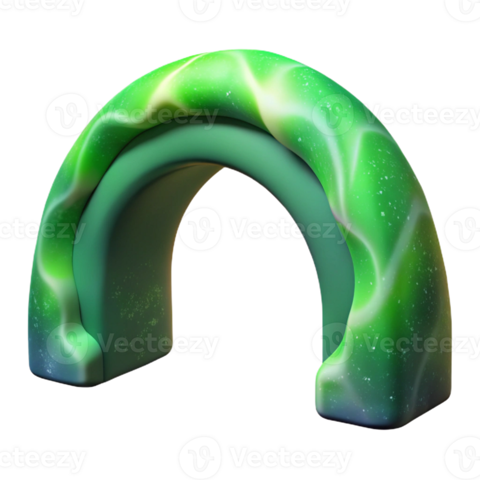 dramatic artistic Aurora Borealis Arch Cutout Isolated on Transparent Background exclusive png