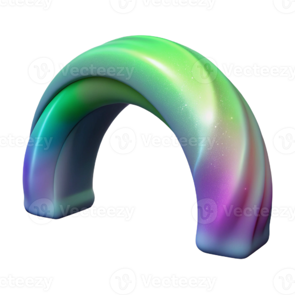 beautiful artistic Aurora Borealis Arch Cutout Isolated on Transparent Background genuine png