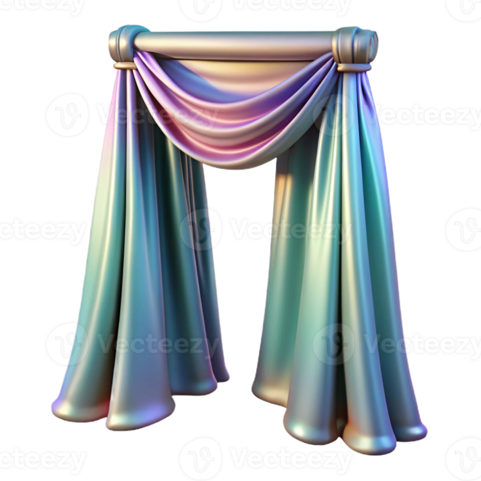 beautiful abstract Aurora Curtains Isolated Transparent Background Dreamlike Colors detailed png
