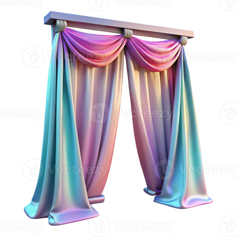 impressive artistic Aurora Curtains Isolated Transparent Background Dreamlike Colors authentic png
