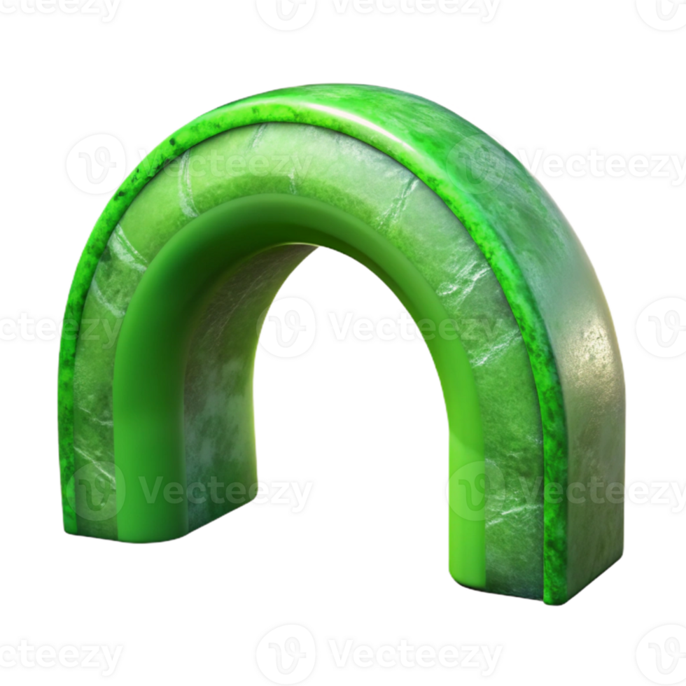 extraordinary creative Auroral Arch Cutout Transparent Background Bright Green detailed png