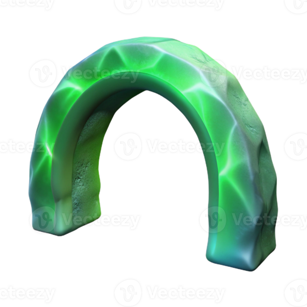 vibrant minimalist Auroral Arch Transparent Background Cutout Ethereal Green Glow exclusive png