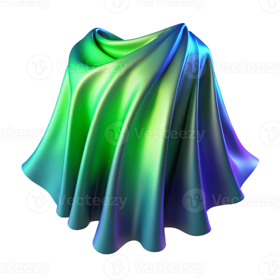 extraordinary vintage Auroral Drapery Isolated Luminous Green and Blue png