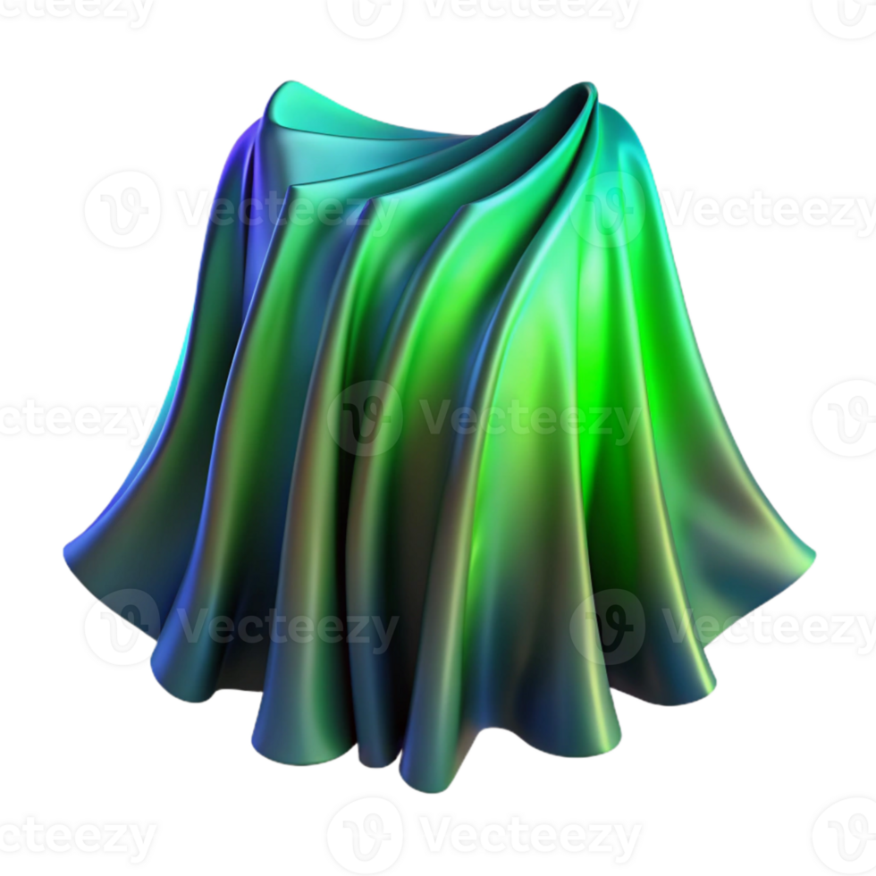 serene modern Auroral Drapery Isolated Luminous Green and Blue png
