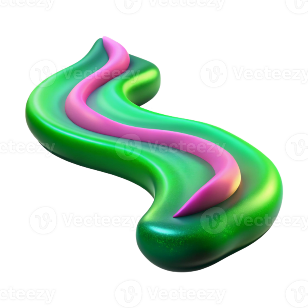 vibrant modern Aurora Stream Isolated Element Vibrant Green and Pink high resolution png