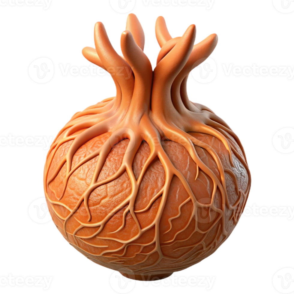 dramatic artistic Automated Root Cutout Isolated Sienna Fibrous Texture detailed png