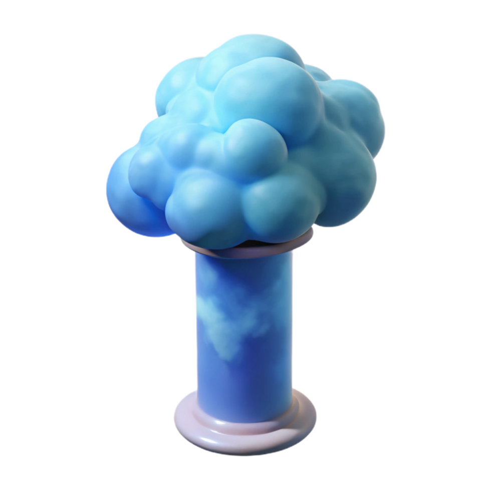 extraordinary modern Baby Blue Smoke Column Transparent Element authentic png