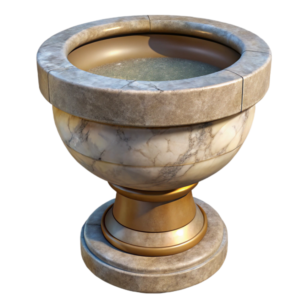 beautiful creative Baptismal Font Isolated Marble Texture Cutout original png