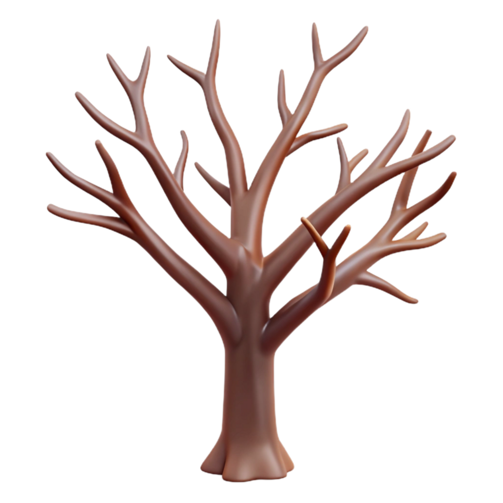 serene minimalist Bare Zephyr Zone Tree Isolated with Dark Brown Branches high quality png