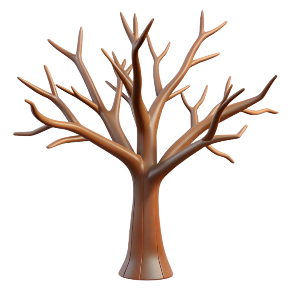 magnificent modern Bare Zephyr Zone Tree Isolated with Dark Brown Branches premium png