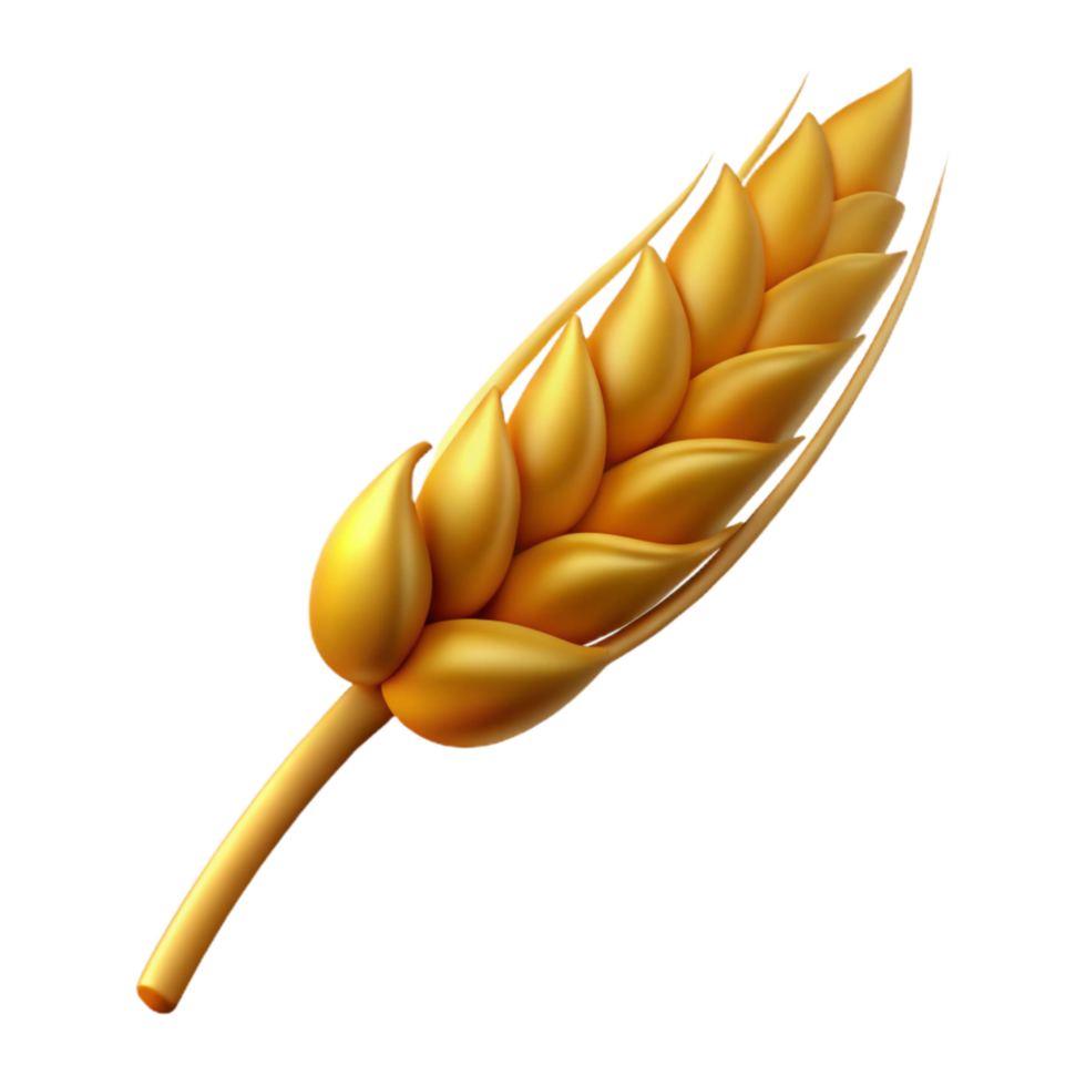 serene rustic Bending Wheat Stalk Cutout Golden Brown Isolated authentic png